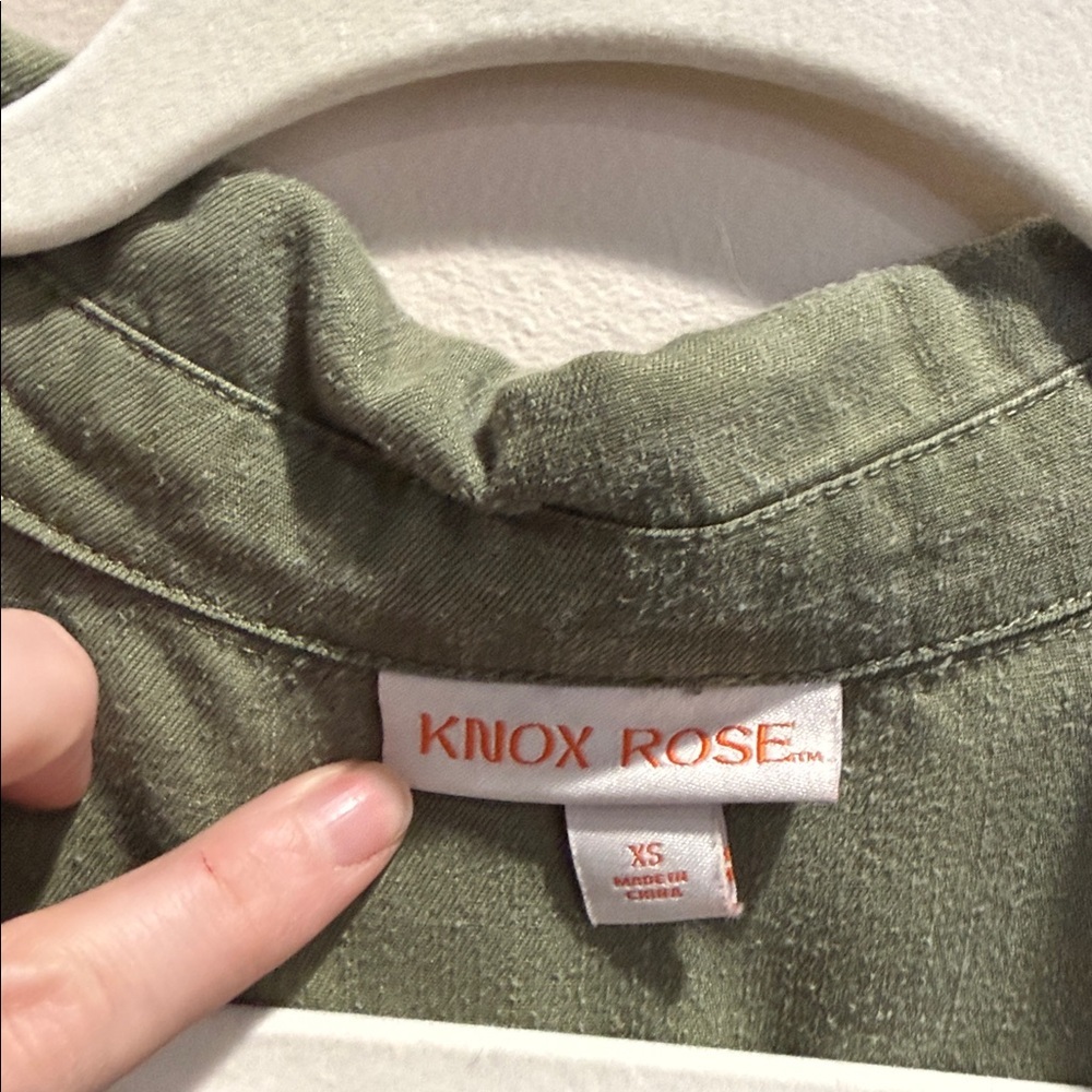 Knox Rose Green Button Down Shirt Lyocell - Picture 2 of 6